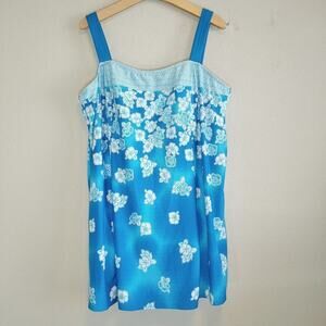 Swim 365 Plus Size Hawaiian Inspired Floral Printed Swim Dress Sz 24W